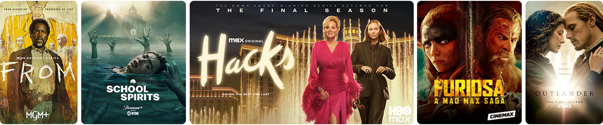 Featured Premium Channel Add On Show Titles: FROM, School Spirits, Hacks, Furiosa, Outlander